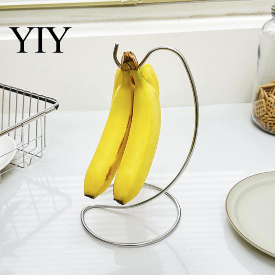Appendi Frutta Fresca Appendi Banane, Acciaio Inossidabile con Supporto a Gancio, Portatile Salvaspazio per Mantenere le Banane Fresche più a Lungo, Scaffale Salvaspazio per Cucina
