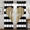 3D Romantic Love Heart Black White Diamond Window Curtains Blinds For Living Room Kids Bedroom Bathroom Kicthen Door Home Decor2