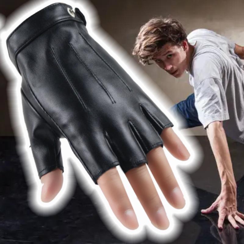 

Half-finger leather gloves for outdoor cycling and driving one size fits all чорний