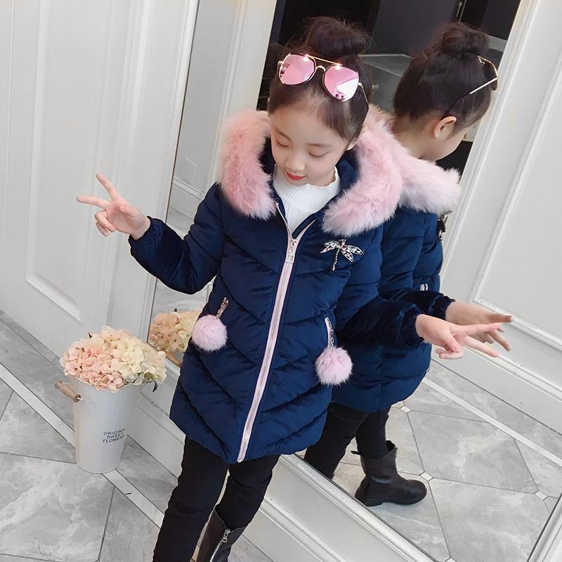 Children Girls Velvet Winter Coat Thick Woolen Hooded Outerwear Clothes Children Kids Warm Jackets Cotton Padded Parka for 3-12y