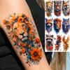 1 Foglio Tatuaggi Temporanei Animali Leone Tigre Acquerello Unici Lunga Durata Impermeabili Volpe Gufo Adesivo Falso Tatuaggio Body Art Tatoo