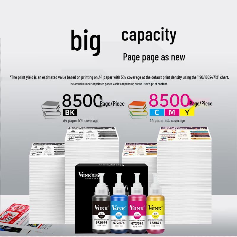 V4INK Compatible Epson 672/674 Series Refill Printer Ink