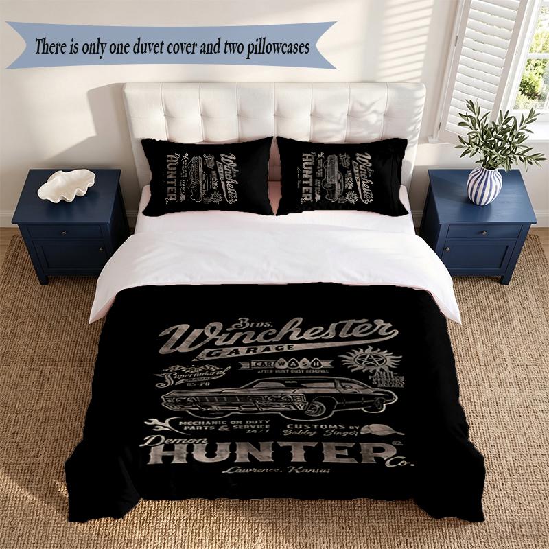 Supernatural 3‑Piece Bedding Set Soft Microfiber Duvet Cover Pillowcases Comfortable Bed Linen for Bedroom Decoration