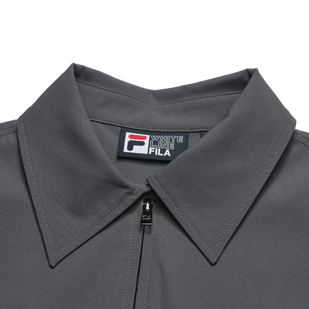 Fila White Fashion Simple Classic Retro Casual Relaxed Versatile Comfortable Short Loose Woven Jacket Women jackets Sky-Gray F11W623711FGY