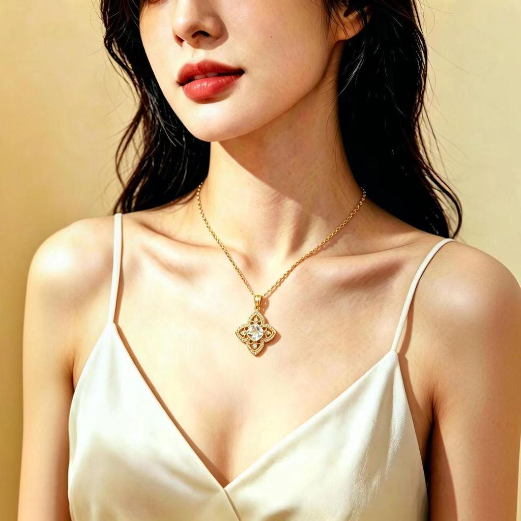 Elegant Geometric Star Zircon Necklace: Versatile Korean Light Luxury Jewelry