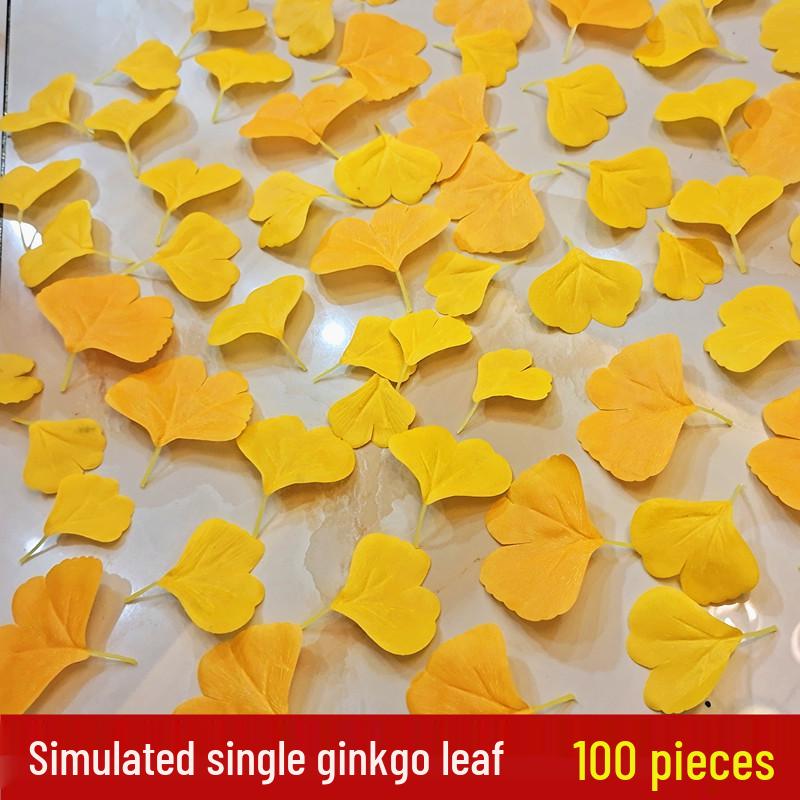 

Ginkgo Autumn Yellow Fake Leaves for Wedding Photos, Window Display, and Decoration.
