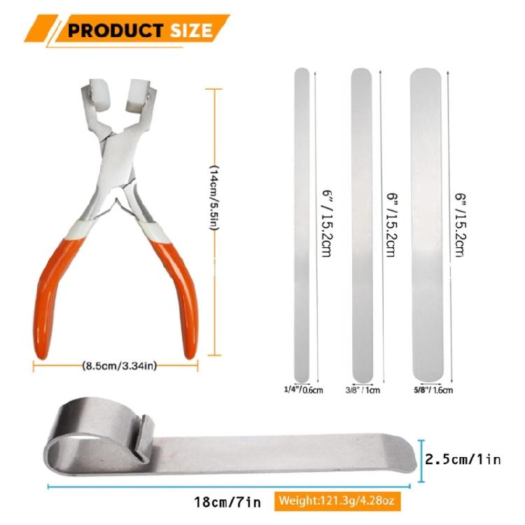 DIY Bracelets Tool Including Metal Bender Nylon Pliers and 3pcs Aluminum Strips