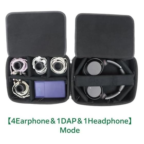 [musashino LABEL] [Carrying bag semi-hard type 12 room version] EVA material earphone case Can store up to 12 earphones/recables Semi-hard Patented