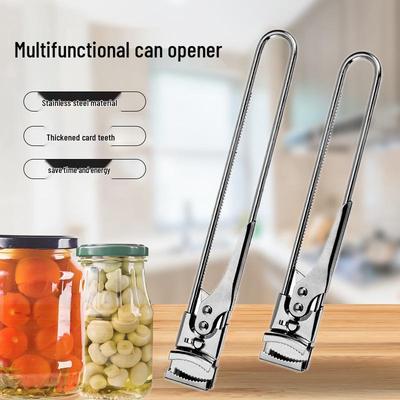 Apriscatole e apribottiglie in acciaio inossidabile regolabile più venduto - Strumento da cucina manuale rotante multifunzionale.