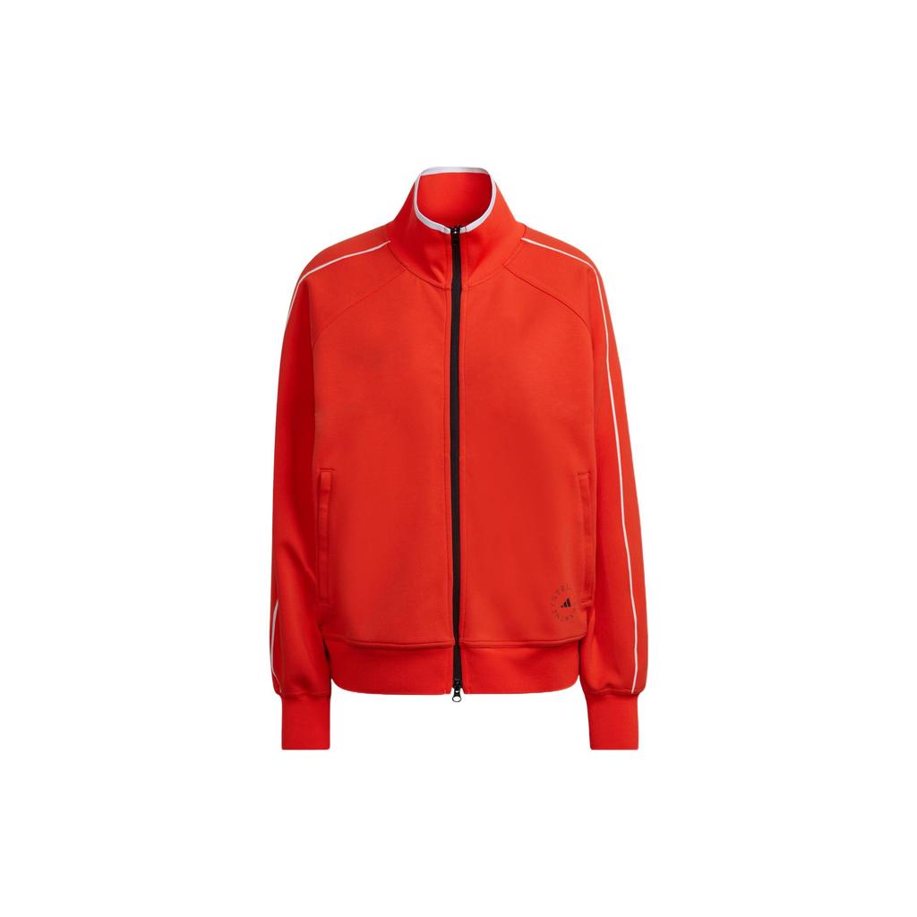 Adidas Solid Color Logo Sports Stand Collar Jacket Women Jacket Orange Yellow H59286