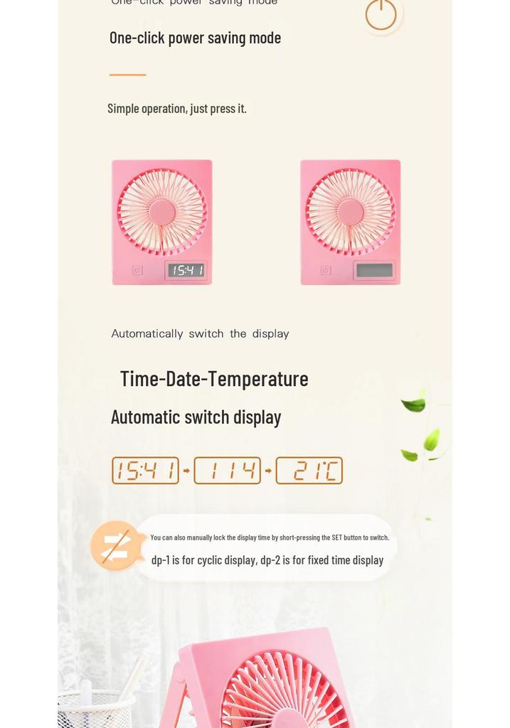 USB Rechargeable Mini Desktop & Handheld Fan - Long Battery Life, Ideal for Outdoor Use & Students