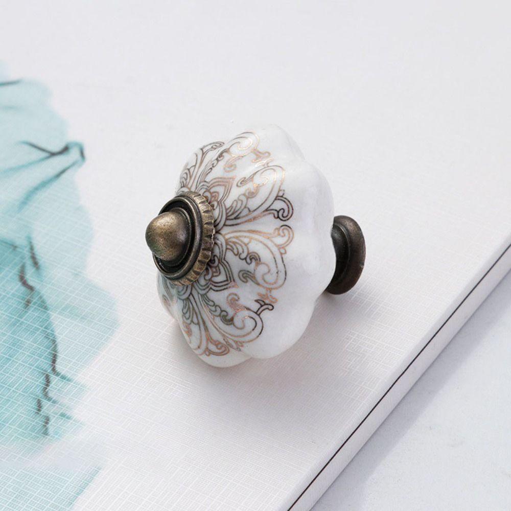 Single Hole Pumpkin Handle Multiple Colors Furniture Knob Durable Vintage Door Handle  Drawer