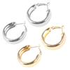 Hoop Earrings Thick Gold Hoops Large Chunky Circle Earring for Women Girl with Copper Plated Sterling Silver