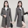 Plus Size Plaid Wool Coat for Middle-Aged Women - Trendy Autumn & Spring Style