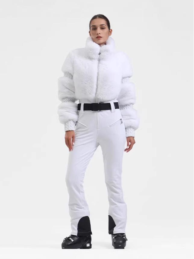 Women s 2026 Autumn/Winter Warm Fur Patchwork Zipper Jumpsuit - New Fashion Collection Large