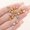 10/20pcs 14K 18K Gold Plated Brass Spacer Flat Flower Beads For Bracelet Jewelry Making DIY Accessories Bead Separators Findings