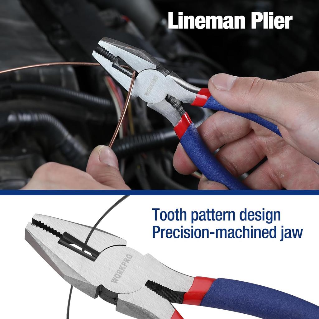 7-teiliges Zangenset mit Gelenk-, Spitz-, Gleitgelenk-, Kombi- und Seitenschneider für Heimwerker- und Heimgebrauch