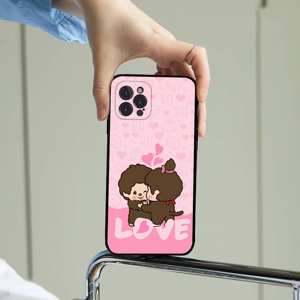 Cute M-Monchhichis-a Phone Case For IPhone 17 16 15 14 13 12 11 Pro Max Plus Mini Silicone Black Cover