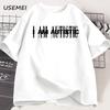 I Am Autistic T Print Men Casual Cotton Short Sleeve Hip Hop Rapper T-shirt Cotton Printed T-Shirt Casual Funny Tops Streetwear