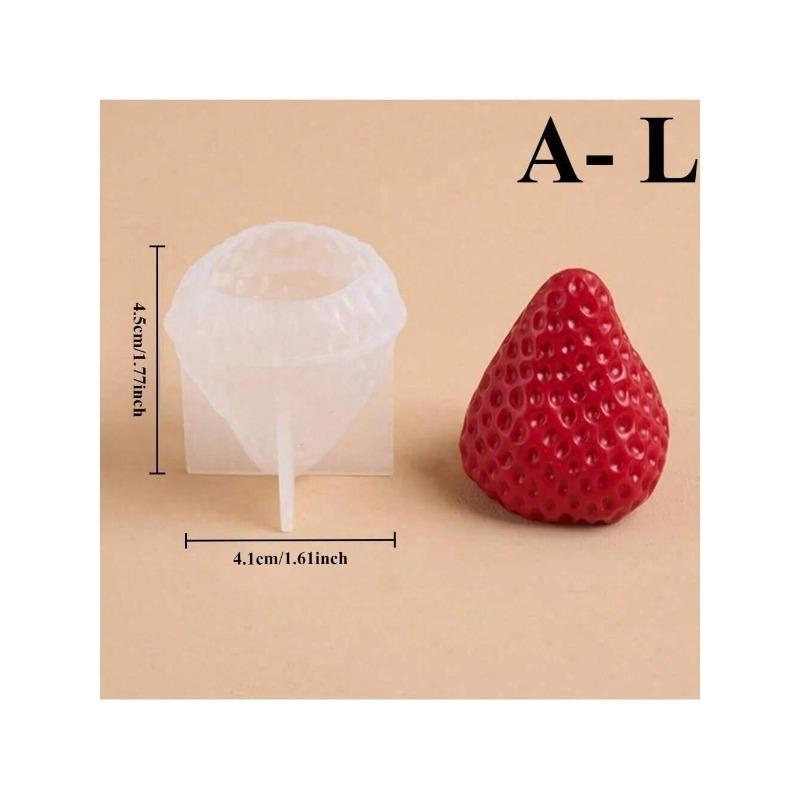 Strawberry Silicone Candle Mold 3D Fruit Craft DIY Baking Resin Chocolate Fondant Decorative Molds Handmade Party Supplies