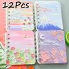 2Pcs Beautiful Spring Pattern Cartoon A7 Coil Book Pocket Mini Notebook Diary Portable Office Notepad Daily Weekly Planner School Supplies Holiday