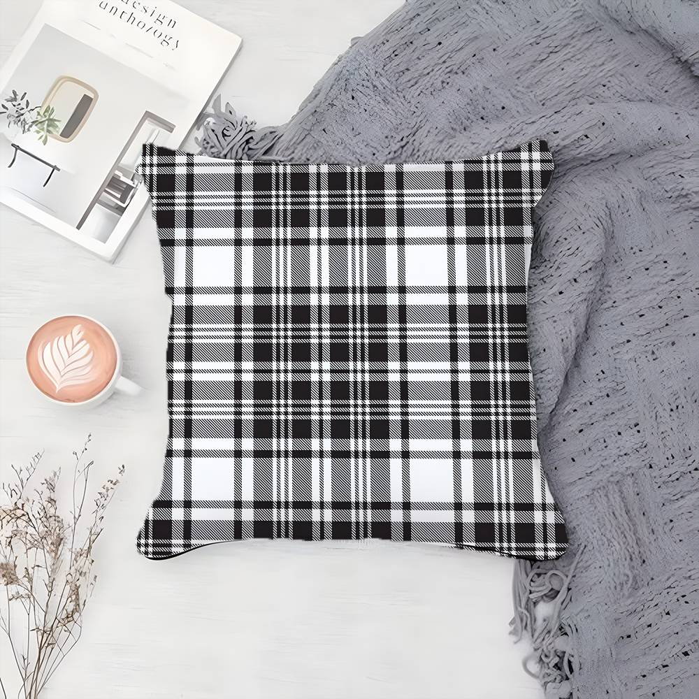 Elegant and Simple Home Plaid Pattern Pillow Case Printing Pillowcase Living Room Sofa Cushion Cover Bedroom Room Decor