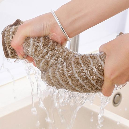 5/10/20Pcs Cleaning Rags Water Absorbent Kitchen Dishcloth Set with Hanging Ring Design Kitchen Cleaning Clothes