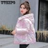WTEMPO Thickened Women's Spring Autumn Winter Pockets Cotton Jackets Streetwear Workwear Large Size Cotton Padded Warm Hooded Coats