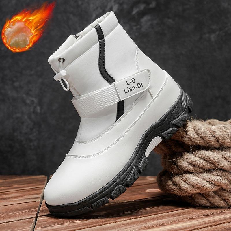 Zimowe Ocieplane Pogrubione Bawełniane Buty w Angielskim Stylu Ciepłe Męskie Buty Trend Modowy Outdoorowe Śniegowce Wygodne Modne Minimalistyczne Wszechstronne Buty