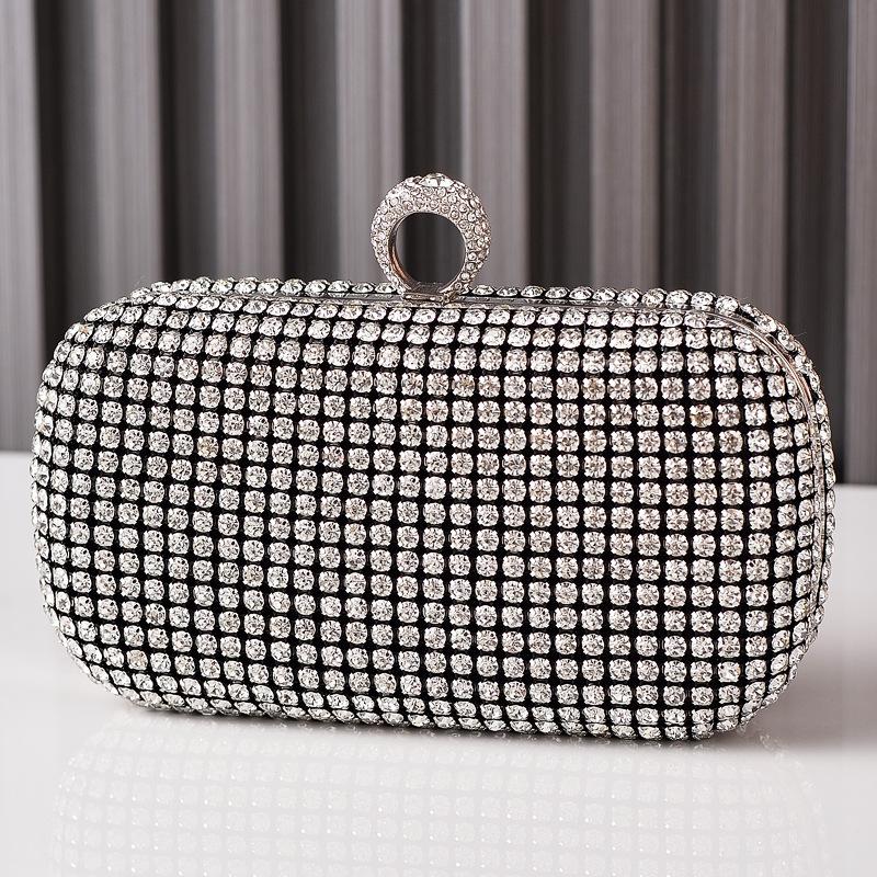 

Gold Bling Diamond Clutch for Ladies Crossbody Shoulder Handbag Luxury Designer Evening Wedding Purse and Small Messanger Bags чёрный