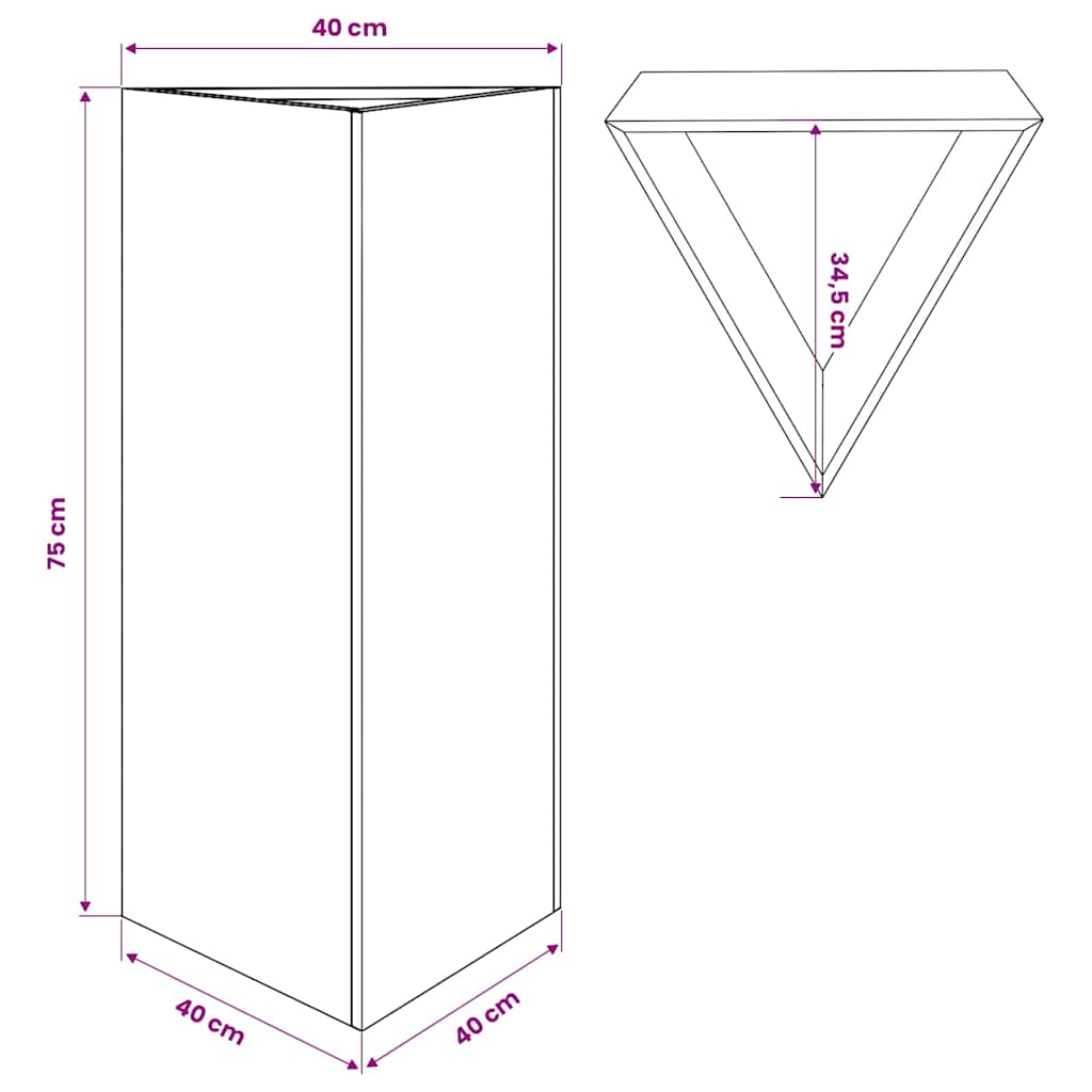 Caja Maceta 40 x 34.5 x 75 cm Acero Corten