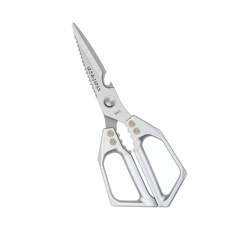 Multifunctional SK5 Stainless Steel Kitchen Scissors: Sharp, High Hardness for Chicken, Duck, and Goose Bones