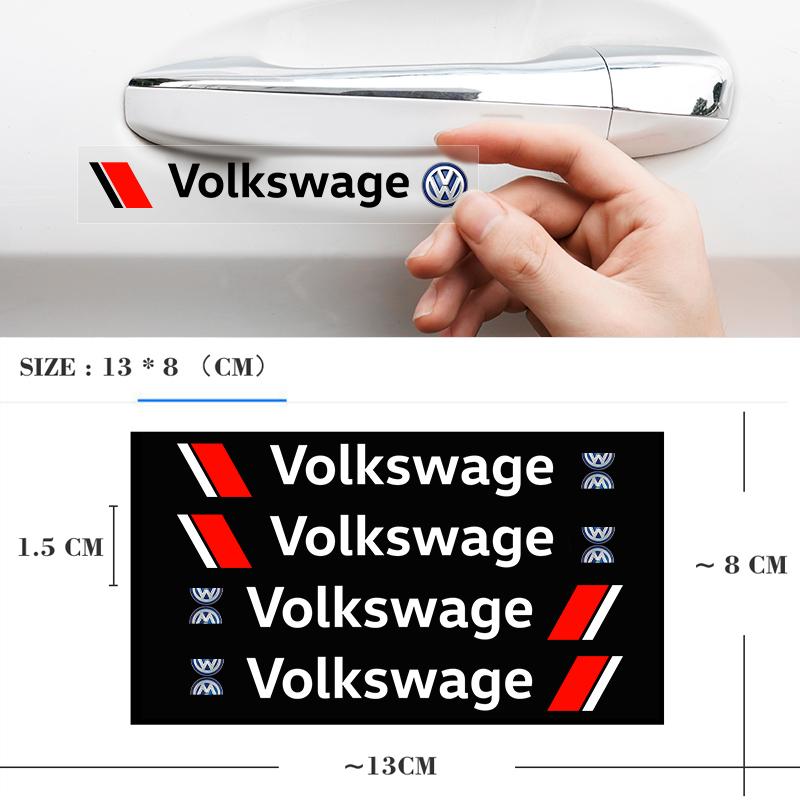 VW GTI GOLF 4Pc Car Door Anti Scratch Auto Door Handle Protector Decals Wiper Stickers For Volkswagen VW Golf 4 7 MK3 4 7 Touran