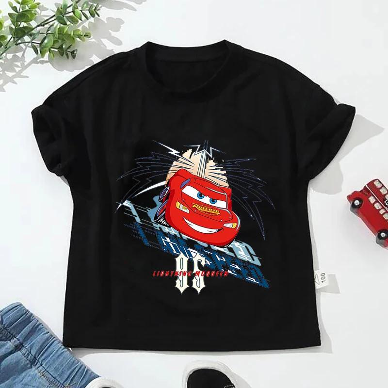 Women T-shirt Disney Car Pixar Lightning McQueen Print Short Sleeve Tshirts Cartoon Summer Short Sleeve T Shirts and Blouses Top
