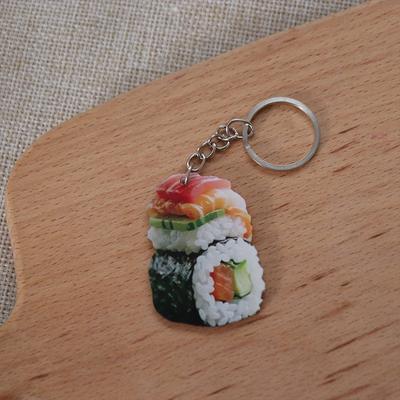 Mini 2D Sushi Keychain Cute Hanging Ornament Creative Sushi Food Pendant  Gift