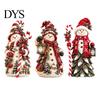 Christmas Ornament Gifts Snowman Figurine, Resin Tabletop Decoration with Hat Scarf Pine Scene Accessories Branches, Holiday Winter Decor for