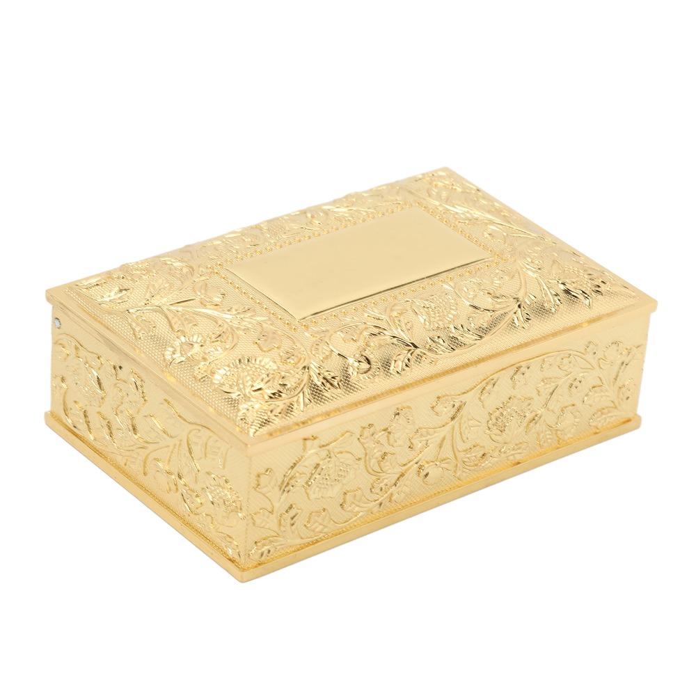 Gold Trinket Storage Box Zinc Alloy Metal Jewelry Box Jewelry Boxes Keepsake Box For Ladies