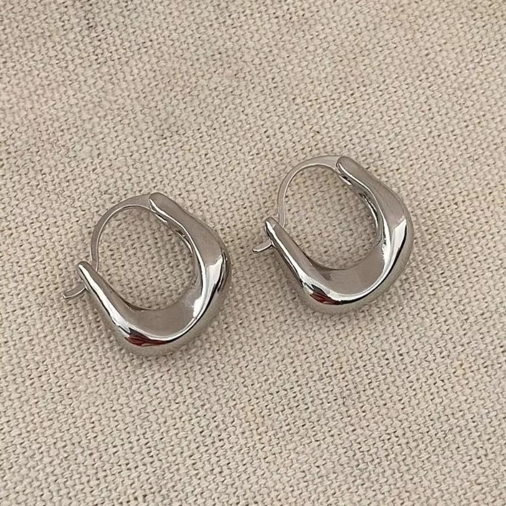 Универсальные массивные серьги-кольца Простые серьги-подвески Винтажные серьги-подвески Женские серебряный