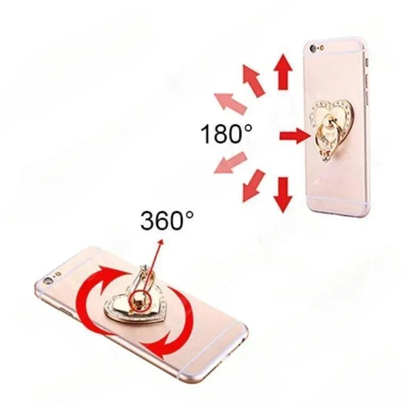 Herzförmiger Diamant-Handyhalter Telefonringhalter Zubehör