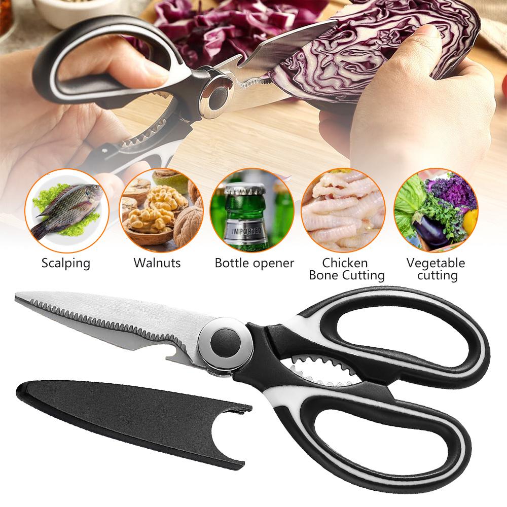 MDHAND Stainless Steel Kitchen Scissors Multi-Purpose Shears Meat Roast Cutting Household Cooking Chicken Wing Fish Kitchen Tool