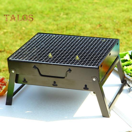 Portable BBQ Grill Stainless Steel Easy To Use Removable Grid Foldable Charcoal Grill for Outdoor Picnic Garden Camping