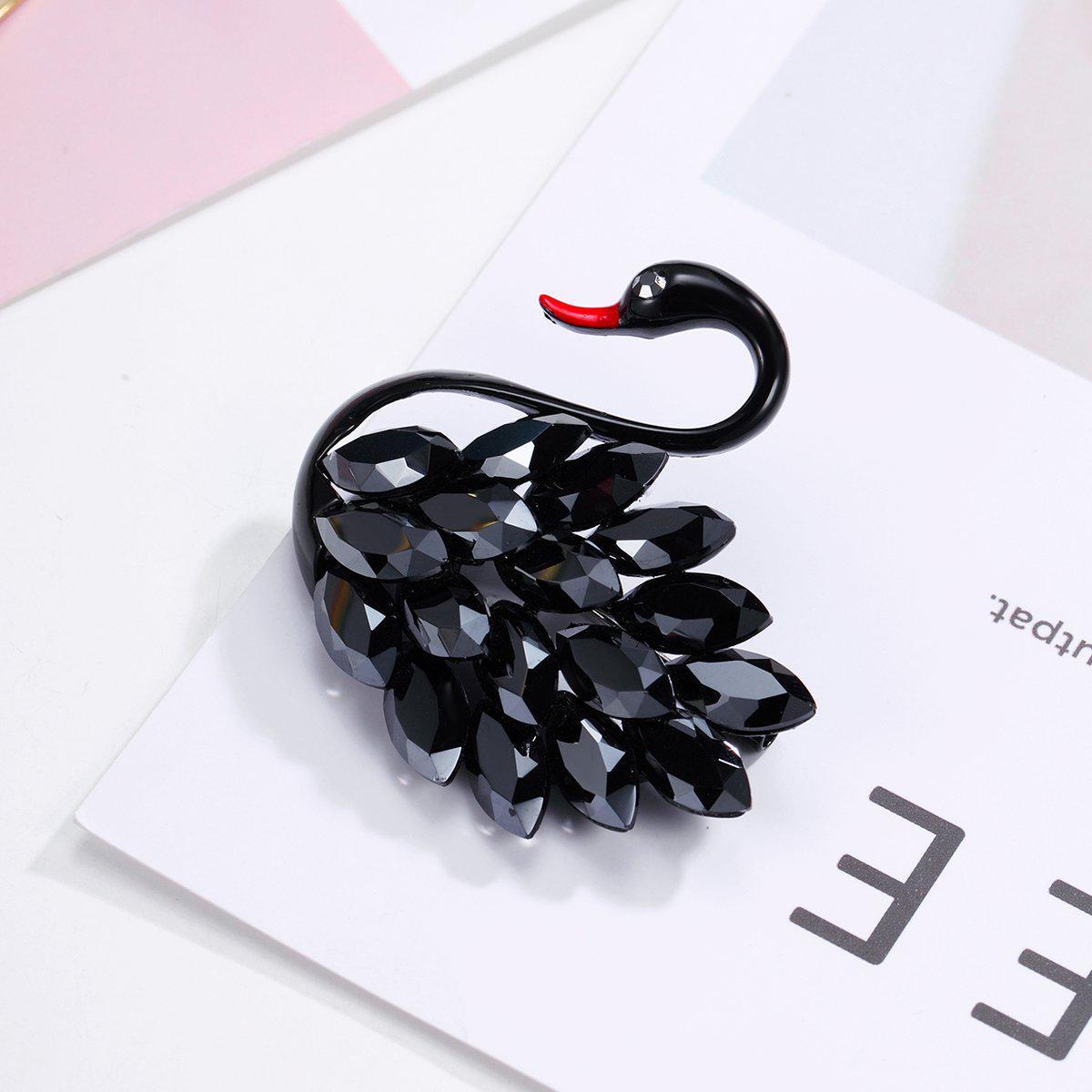 

Ретро брошь-лебедь с кристаллами: Элегантная брошь в виде животного для универсальных женских аксессуаров