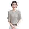 Summer 2026 Ice Silk Batwing Sleeve T-shirt for Women - Stylish, Short Sleeve, Middle-Aged Mom Fit