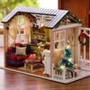 Weihnachten Krippe Holzhaus Möbel LED Lichter Geschenk Dekoration