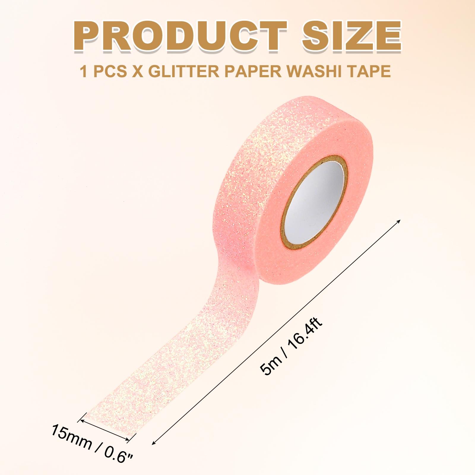 

1/2Roll Glitter Paper Washi Tape Decorative Adhesive Masking Scrapbooking Album Stationery Tape Stationery Stickers Photo Diary 1 Roll рожевий