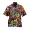 Men's Fashion Cool Cute Casual Hawaiian Print Casual Shirt Short Sleeve Top