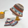 Women's Handmade Knit Color Block Bucket Hat
