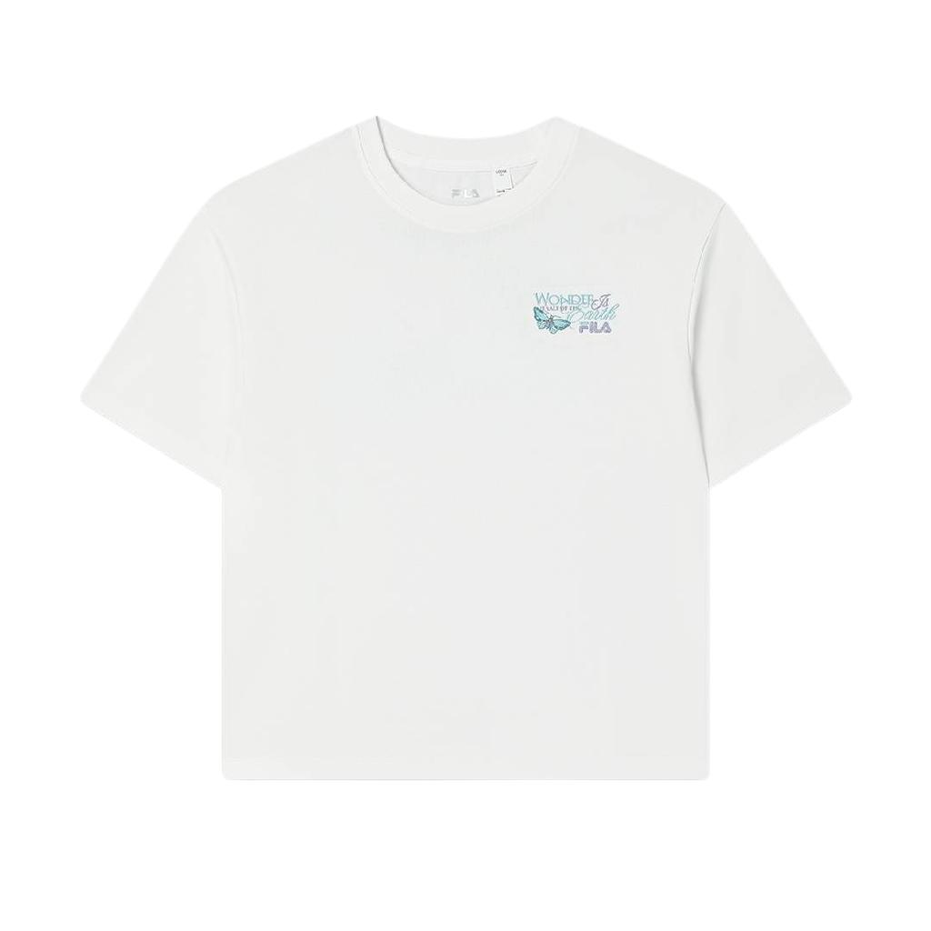 New FILA x M.C.ESCHER SS25 T Shirt Women's Cloud White WT F11W538115F-WT