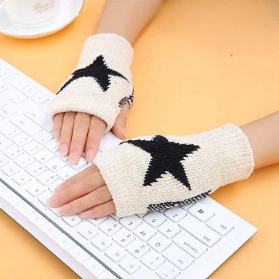 Mittens Imitation Women Wool Half Finger Gloves Men Warm Fingerless Gloves Stretch Knit Winter Touch Screen Gloves