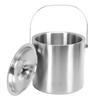 Ice Bucket with Lid 3L Stainless Steel Double Wall Insulated Ice Bucket Wine Drink Container Holder for Beer Cocktail